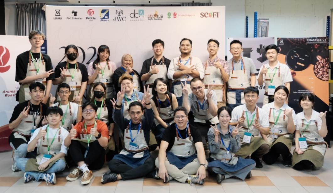 Competitors, judges and crew at a Kopi Panggang Championship cupping day